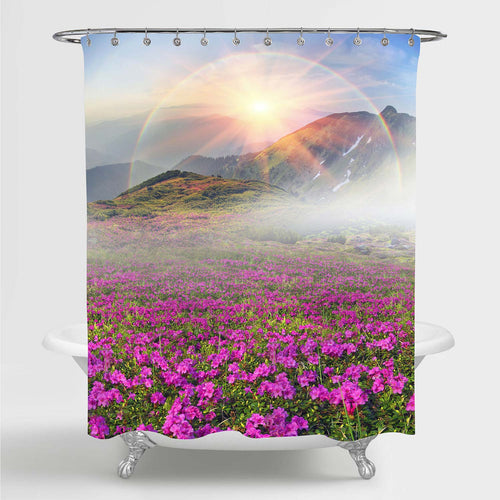 Fantastic Mount Marmarosh in Transcarpathia Landscape Shower Vurtain - Multicolor