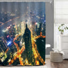 Panoramic Modern Cityscape Building Birds Eye View Shower Curtain