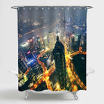 Panoramic Modern Cityscape Building Birds Eye View Shower Curtain