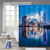Singapore Skyline in a Twilight Blue Sky Shower Curtain - Blue