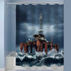 Offshore Oil Platform Standing in the Middle of Ocean Shower Curtain - Dark Grey