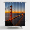 Golden Gate Bridge at Sunset Shower Curtain - Red Blue