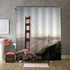 Retro Style Golden Gate Bridge Shower Curtain - Grey
