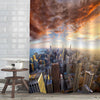Aerial View of Chicago Down Town at Sunset Shower Curtain - Gold