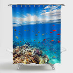 Mediterranean Seascape Shower Curtain - Blue