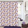 Exotic Watercolor Seashells and Starfishes Shower Curtain - Brown Purple