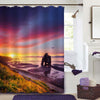 Scenic Image of Hvitserkur Shower Curtain - Purple Pink