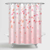 Cherry Blossoming Falling Petals Flowers Shower Curtain - Pink