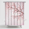 Realistic Japan Cherry Branch with Blooming Flowers Shower Curtain - Pink