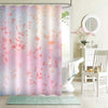 Romantic Sakura Flying Downwind Petals on Wind Shower Curtain - Pink