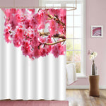 Cherry Blossom Flowers in Blooming with Branch Shower Curtain - Pink