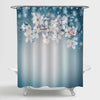 Springtime Cherry Blossom Shower Curtain - Green Blue