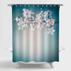 Blossoming Branch Cherry Florals Shower Curtain - Green Blue