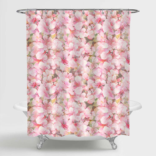 Cherry Florals Symbolism of Spring Shower Curtain - Pink