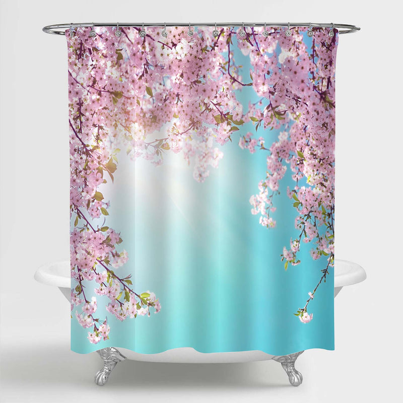 Branches of Blossoming Sakura Florals Shower Curtain - Pink
