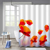Wild Poppy Florals Shower Curtain - Red