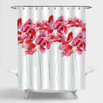 Harvest of Poppies Shower Curtain - Red