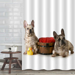 Funny Dirty Dogs for a Bath Shower Curtain - Brown