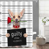 Valentines Chihuahua Dog with Rose in Mouth as a Mugshot Guilty for Love Shower Curtain - Brown