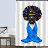 Pug Dog with Hair Rulers at Hairdresser Shower Curtain - Black Blue
