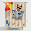 Chihuahua Dog Buried in Sand Beach on Summer Vacation Holidays Shower Curtain - Sand