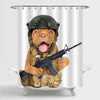 Puppy Defender Shower Curtain - Brown