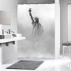 Foggy Statue of Liberty in New York City Shower Curtain - Grey