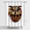 Watercolor Closeup of  Owl Shower Curtain - Brown