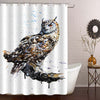 Owl with Sharp Eyes Shower Curtain Set - Brown