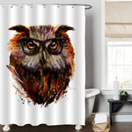 Owl Wearing Black Glasses Shower Curtain - Brown