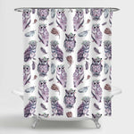Watercolor Owls Shower Curtain - Violet
