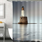 Rattray Head Lighthouse on The European Coast Shower Curtain - Grey