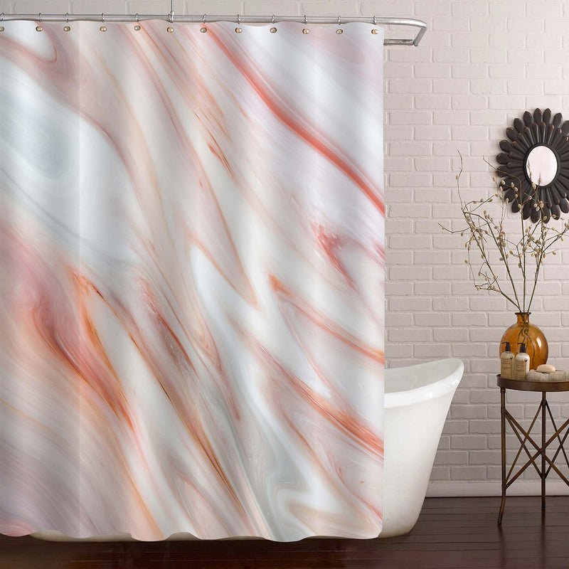 Abstract Marble Texture Shower Curtain - Peach Coral