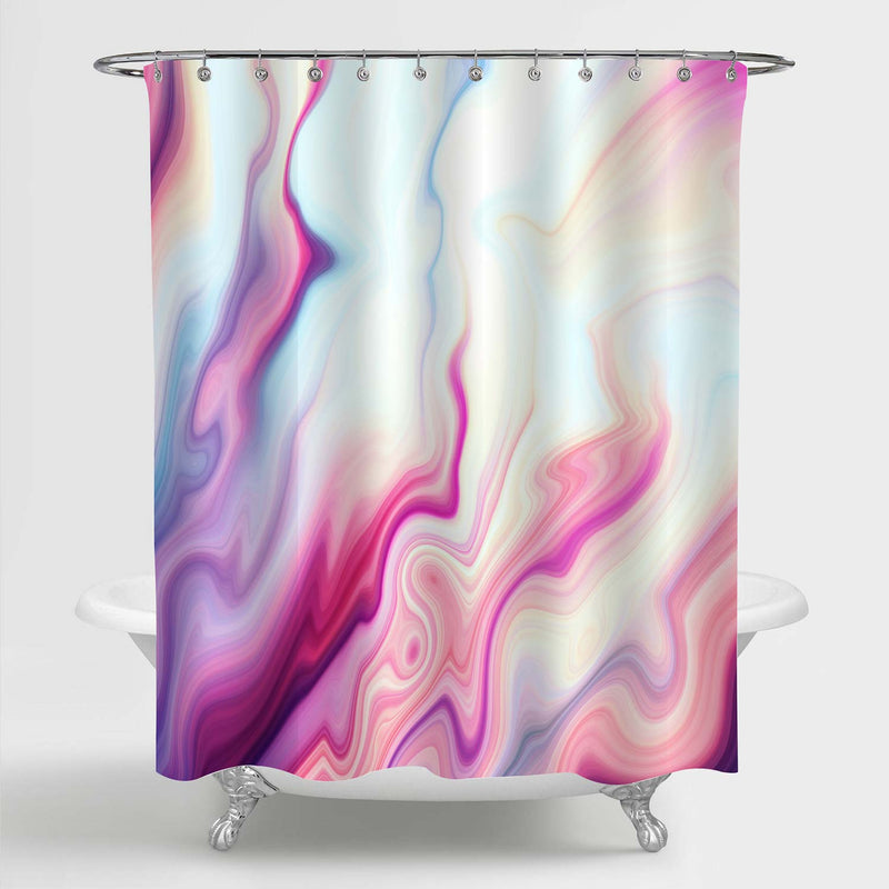 Pastel Marble Pattern Shower Curtain - Pink Purple