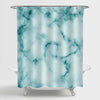 Watercolor Marble Motifs Like Fluffy Cloud Shower Curtain - Green