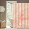Abstract Liquid Marble Texture Shower Curtain - Coral