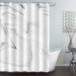 Contemporary Rock Texture Pattern Shower Curtain - Black White