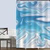 Marble Liquid Pattern Shower Curtain - Blue White