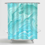 Natural Stone Marble Surface Shower Curtain - Turquoise