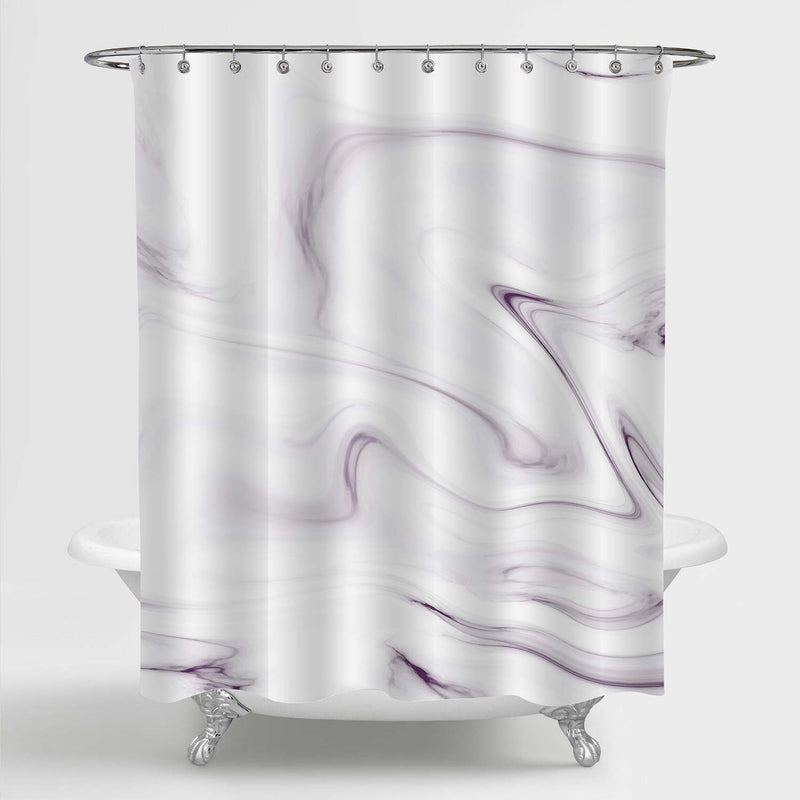 Marble Texture Shower Curtain - Purple White
