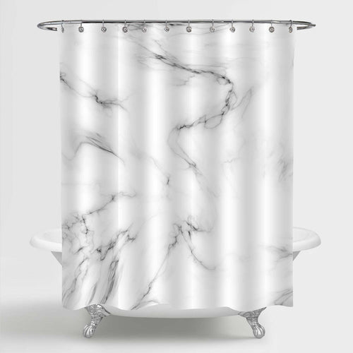 Liquid Marble Stone Texture Shower Curtain - Black White