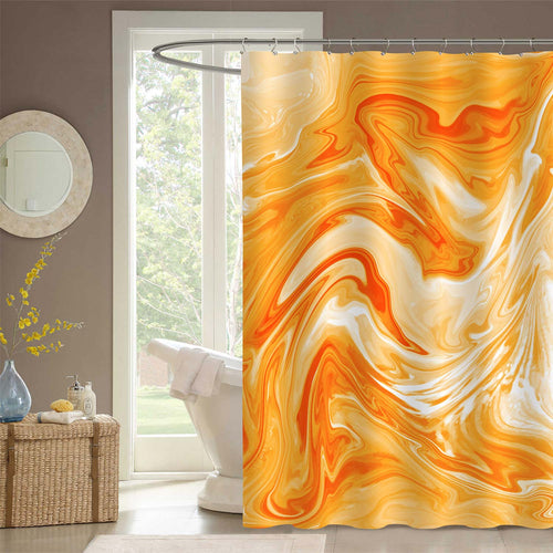 Ombre Marble Texture Shower Curtain - Orange