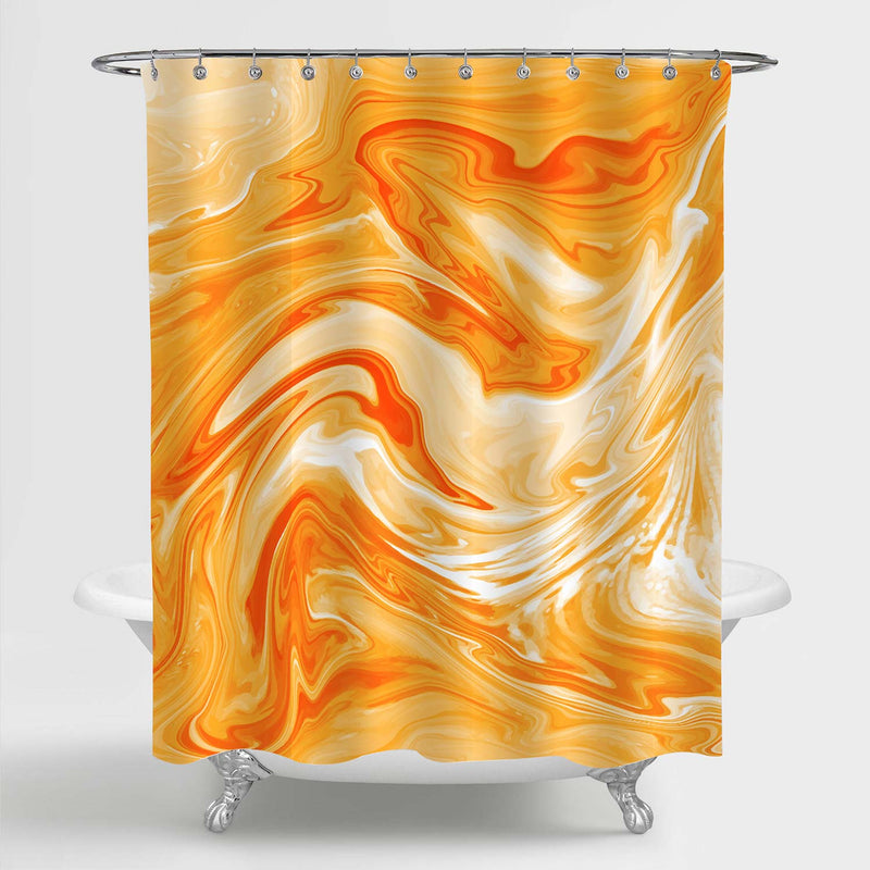 Ombre Marble Texture Shower Curtain - Orange