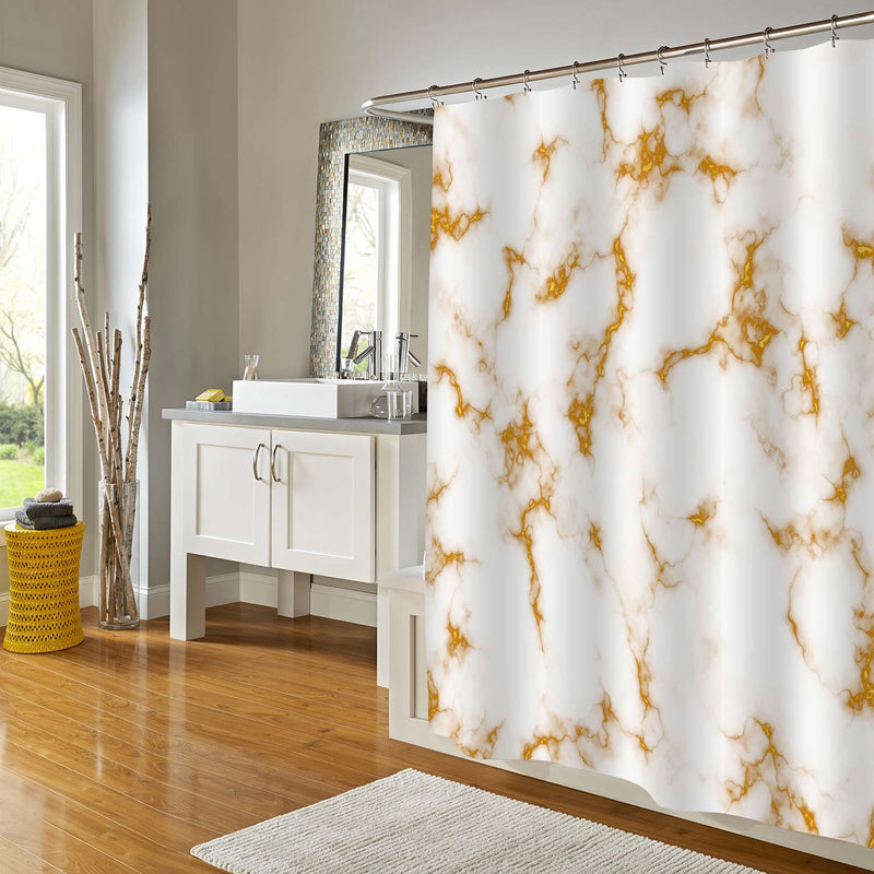 Luxury Marble Surface Shower Curtain - Gold