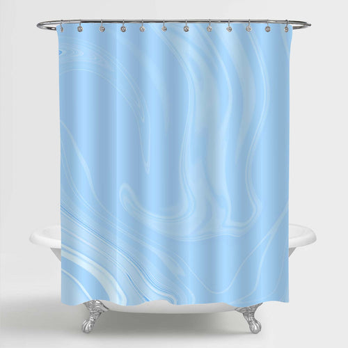 Blue Smooth Marble Shower Curtain - Light Blue