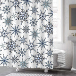 Hand Drawn Snowflakes Shower Curtain - Grey