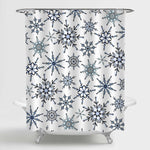 Hand Drawn Snowflakes Shower Curtain - Grey