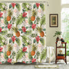 Vintage Hibiscus Flowers with Pineapple Shower Curtain - Multicolor