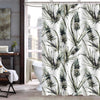 Watercolor Tropical Pineapple and Leaves Shower Curtain - Grey
