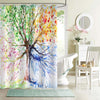 Watercolor Hand Painted Tree Life Four Seasons Shower Curtain - Multicolor